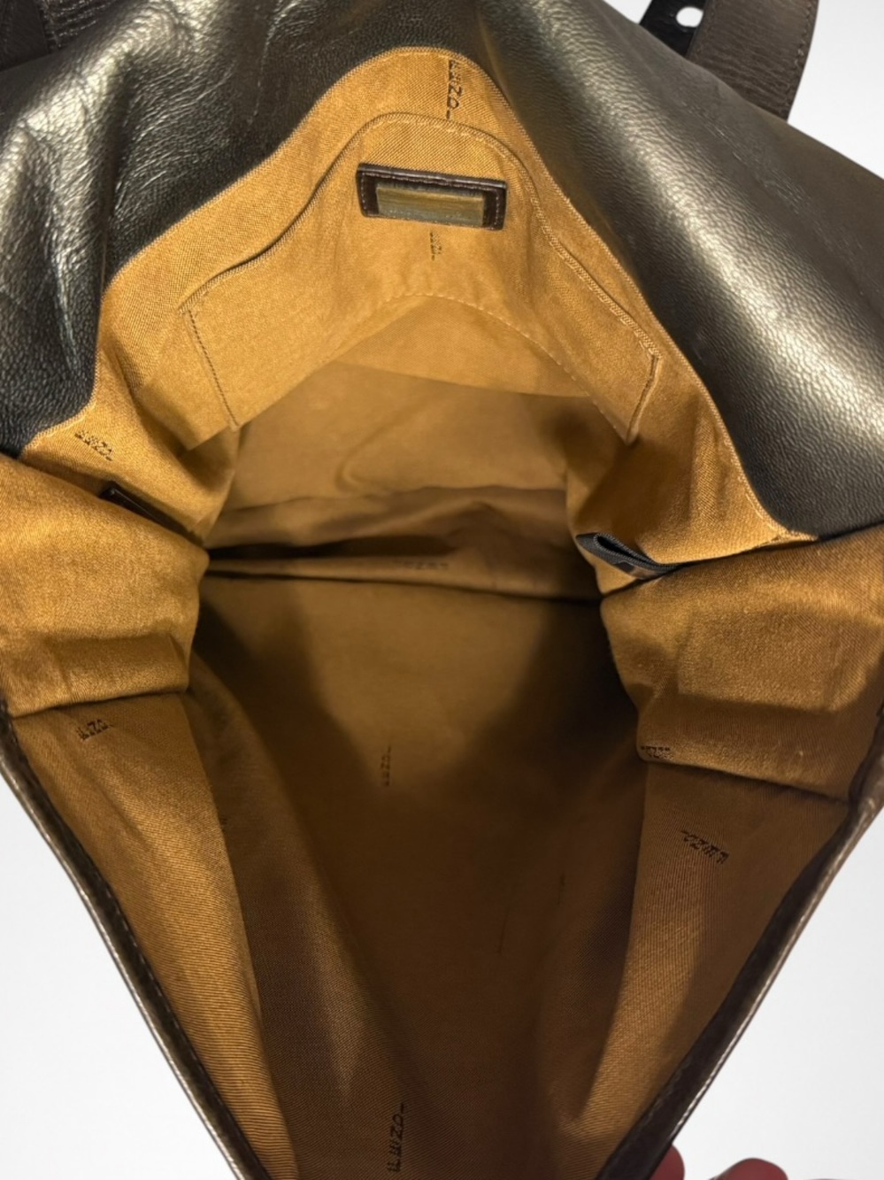 Fendi Vintage Archive Crossbody Messenger Bag Metallic Bronze Copper Y2K - Picture 16 of 16